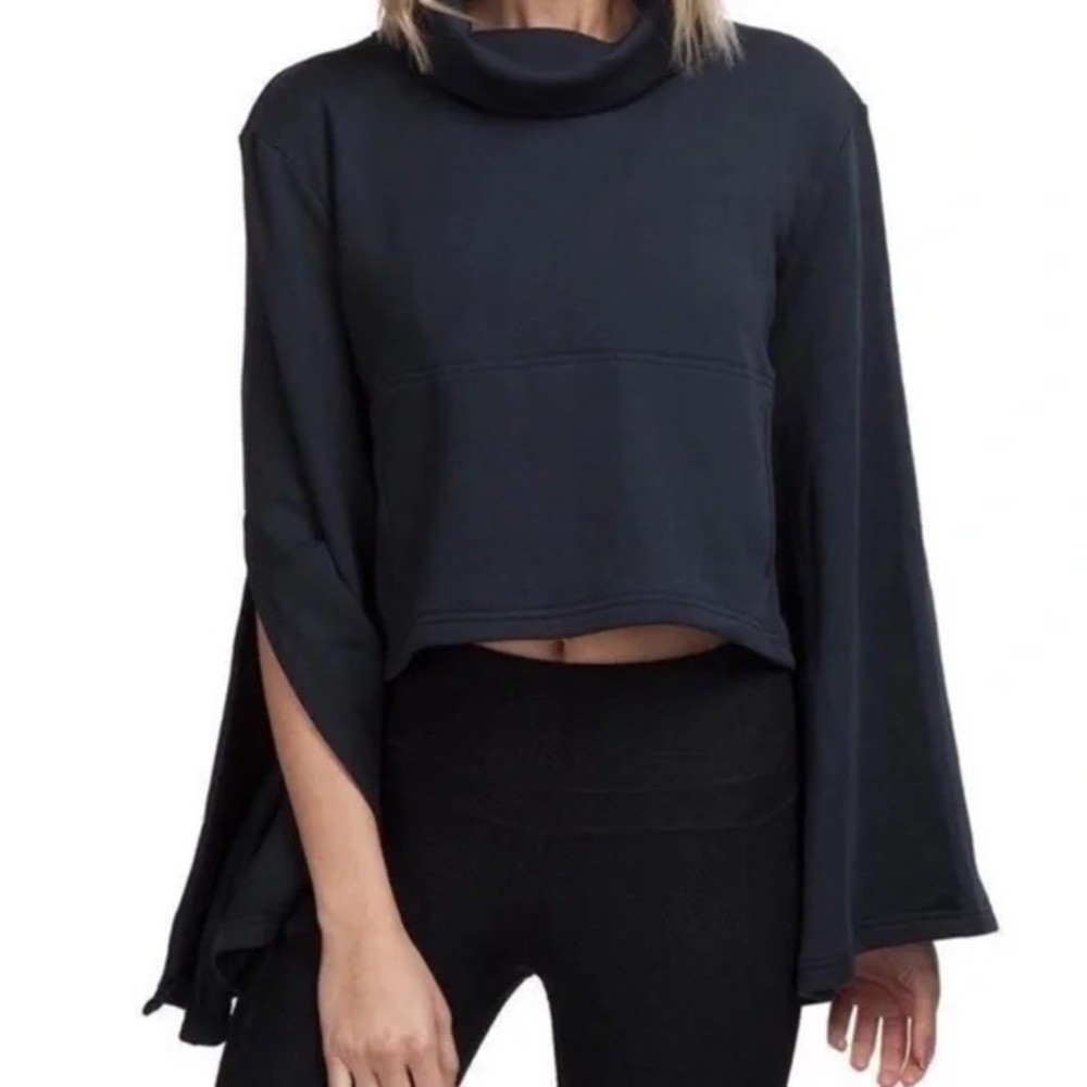 Free People Salvation Turtleneck Sweatshirt Black